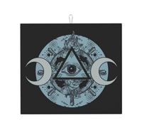 Tappetino scolapiatti Wiccan Pentacolo Pentagramma Tripla Dea della Luna 16" x 18"In, Protezione assorbente in microfibra per tavolo da cucina, Tappetino multiuso per scolapiatti da lavello