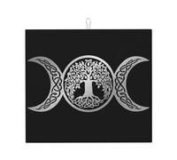 Tappetino scolapiatti Wiccan Tree Of Life Triple Moon Goddess 16" x 18" in, protezione assorbente in microfibra per tavolo da cucina, tappetino multiuso per scolapiatti da lavello
