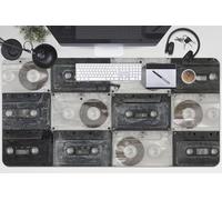 Tappetino Scrivania 100x50 cm Facile da Pulire Antiscivolo Impermeabile per Ufficio e Casa in Vinile PVC Protezione e Decorazione Superficie Protettiva - Vecchie cassette