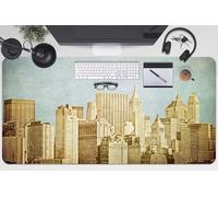 Tappetino Scrivania 100x50 cm Superficie Protettiva Impermeabile per Ufficio e Casa Antiscivolo Protezione e Decorazione in Vinile PVC Facile da Pulire - grattacieli di Manhattan