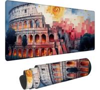 Tappetino Scrivania - 100x50cm, architettura Tappetino Mouse Gaming 0-z397 | Mouse Pad per Computer con Base in Gomma Antiscivolo, Scorrimento Facile, Migliora Precisione e Velocità, Colosseo romano
