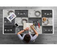 Tappetino Scrivania 120x60 cm Facile da Pulire Antiscivolo Impermeabile per Ufficio e Casa in Vinile PVC Protezione e Decorazione Superficie Protettiva - Vecchie cassette