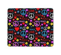 Tappetino Scrivania Anni 60-70 Fiori Pace Amore Grande Desk Mat Lavabile Mouse Mat per Computer Mac Pc 25X30Cm