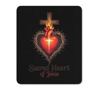 Tappetino Scrivania Croce del Sacro Cuore di Gesù Confortevole Desk Mat Bordi Cuciti Mouse Mat per Computer Computer Portatile Pc 25X30Cm