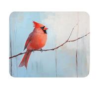 Tappetino Scrivania Dipinto Ad Olio Raffigurante Un Cardinale Rosso Seduto su Un Ramo Sottile Lavabile Mouse Mat Scorrimento Facile Mouse Pad per Ufficio Computer Pc 25X30Cm