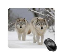Tappetino Scrivania Due Lupi Che Camminano nella Neve Pulire Mouse Pad Scorrimento Facile Mouse Mat per Computer Ufficio Mac 25X30Cm