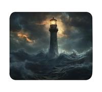 Tappetino Scrivania Faro nel Mezzo di Una Tempesta Confortevole Desk Mat Multifunzione Mouse Mat per Mac Laptop Ufficio 25X30Cm