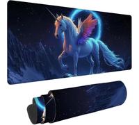 Tappetino Scrivania Grande - 100 x 50cm, nero Tappetino Mouse Gaming 0-z251 | Mouse Pad per Computer con Base in Gomma Antiscivolo, Scorrimento Facile, Migliora Precisione e Velocità, unicorno