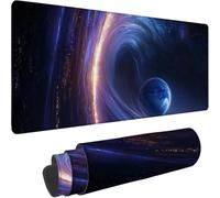 Tappetino Scrivania Grande - 100 x 50cm, nero Tappetino Mouse Gaming 0-z311 | Mouse Pad per Computer con Base in Gomma Antiscivolo, Scorrimento Facile, Migliora Precisione e Velocità, universo