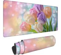Tappetino Scrivania Grande - 90 x 30cm, Viola Tappetino Mouse Gaming 0-z687 | Mouse Pad per Computer con Base in Gomma Antiscivolo, Scorrimento Facile, Migliora Precisione e Velocità, Fiori
