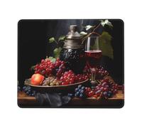 Tappetino Scrivania Grapes And Wine Soffice Tappetino per Mouse da Gioco Lavabile Mousepad per Ufficio Laptop Mac 10X12In