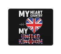 Tappetino Scrivania Il Mio Cuore, Il Mio Paese, Il Mio Regno Unito Lavabile Desk Mat Pulire Mouse Mat per Computer Portatile Ufficio Gaming 25X30Cm