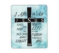 Tappetino Scrivania Io Sono La Via Portatile Mouse Pad Lavabile Mouse Mat per Gaming Pc Mac 25X30Cm