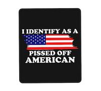 Tappetino Scrivania Mi Identifico Come Un Americano Incazzato Lavabile Mouse Mat Pulire Mouse Pad per Ufficio Mac Computer 25X30Cm