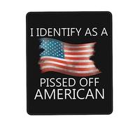 Tappetino Scrivania Mi Identifico Come Un Americano Incazzato Multifunzione Desk Mat Grande Mouse Mat per Ufficio Pc Mac 25X30Cm