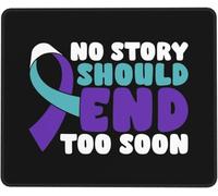 Tappetino Scrivania Nessuna Storia Dovrebbe Finire Troppo Presto. Sensibilizzazione sulla Prevenzione del Suicidio. Grande Desk Mat Bordi Cuciti Mouse Mat per Ufficio Pc Computer 25X30Cm