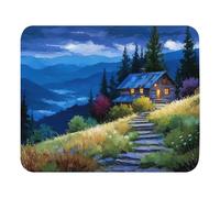 Tappetino Scrivania Rustica Baita sul Fianco di Una Montagna Grande Desk Mat Waterproof Mouse Mat per Mac Gaming Computer 25X30Cm