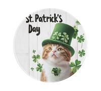 Tappetino Scrivania St. Patrick's Day Clover Cute Cat with Green Hat Tappetino per Mouse Piccolo Mouse Pad Comodo Mousepad per Pc Casa Computer 20X20 Cm