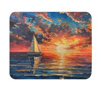 Tappetino Scrivania Tramonto su Un Oceano Calmo con Una Barca A Vela Natura Rettangolare Bordi Cuciti Desk Mat Grande Mouse Pad per Computer Gaming Computer Portatile 25X30Cm