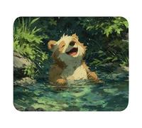 Tappetino Scrivania Un Cucciolo D'Orso Paffuto E Attraente Che Fa Un Gioioso Tuffo nell'Acqua Pulire Desk Mat Lavabile Mouse Mat per Computer Pc Gaming 25X30Cm