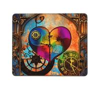 Tappetino Scrivania Vintage Steampunk Hearts Antiscivolo Mouse Pad Bordi Cuciti Mousepad per Pc Gaming Ufficio 10X12In