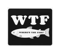 Tappetino Scrivania WTF Where's The Fish Portatile Mouse Mat Confortevole Desk Mat per Sensori da Gioco Gaming Mac 10X12In