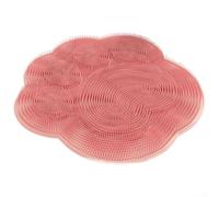 Tappetino scrubber per piedi in silicone con ventose per stabilità, tappetino doccia con setole in gomma morbida per massaggiare e pulire le suole del piede (rosa)
