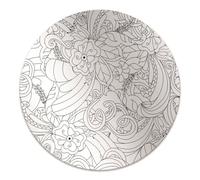 Tappetino Sedia ø100 cm Protezione di Pavimenti Facile da Pulire Rotondo Impermeabile Antiscivolo per Ufficio a Casa Resistente ai Danni PVC Vinile - Modelli di scarabocchio