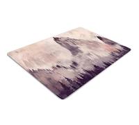 Tappetino Sedia 100x70 cm Protezione di Pavimenti Facile da Pulire Rettangolare Impermeabile Antiscivolo per Ufficio a Casa Resistente ai Danni PVC Vinile - Una montagna nella foresta