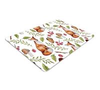 Tappetino Sedia 100x70 cm Rettangolare per Ufficio a Casa Antiscivolo Protezione di Pavimenti Resistente ai Danni PVC Vinile Facile da Pulire Impermeabile - La volpe e i frutti del bosco