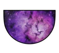 Tappetino semicircolare antiscivolo con galassia e universo spaziale viola | Zerbino lavabile a mezza luna, decorazione per la casa per ingresso cucina esterno interno 61 x 91 cm