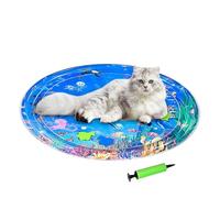 Tappetino Sensoriale Acquatico per Gatti | Tappetino Acquatico per Cani con Pompa Gonfiabile - Tappeto da Gioco Isolante Antiscivolo per Gattini Divertimento Quotidiano Casa Esterno Viaggio Pavimento
