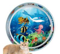 Tappetino sensoriale acquatico per gatti, Tappetino da gioco acquatico per gatti, Tampone sensoriale acqua addensata, Tappetino sensoriale per l'acqua con pesci per il gioco degli animali domestici, t