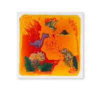 Tappetino Sensoriale Liquido Mondo Animale - Tappeto per Pavimento in PVC per Bambini con Bolle Fluttuanti, Stimolazione Tattile e Allenamento dell'Equilibrio per Piccoli(Orange-red,12 * 12in)