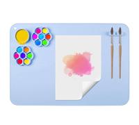 Tappetino Silicone Pittura, Tappetino Silicone, 60 × 40 cm Tappetino per Pittura in Silicone Antiaderente Pieghevole Silicone Painting Mat for Arti e Mestieri Colata di Resina (Blu)