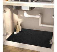 Tappetino SottoLavello Cucina 45x70cm,Super Assorbente e Asciugatura Rapida Tappetini Sotto Lavello Cucina,Tappetino di Protezione SottoLavello con Retro in Gomma Antiscivolo,Antimacchia(nero)