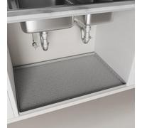 Tappetino spesso sotto il lavandino, vassoio in silicone impermeabile, protezione rinforzata per mobili da bagno e cucina, grigio (71 x 56 x 2 cm)