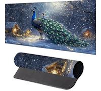 Tappetino Tappetino Mouse XXL 900 x 400 mm, Pavone Tappetino per Mouse Lavabile, VerdeTappetino Mouse Pad Accessori Gaming, con Base in Gomma Antiscivolo per Lavoro Ufficio, Regalo Uomo 3-W