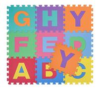 Tappetino Tappeto Puzzle Maxi lettere Colorati Gioco Bambino 10pz 30x30 cm Gomma