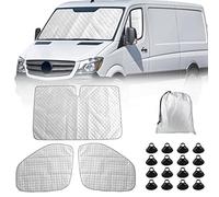 Tappetino Termico sostituzione per Mercedes Sprinter 2006-2018 3 Pezzi, Protezione Solare per Parabrezza, Visiere Parasole Pieghevoli, Fodera nera(2016-2018)