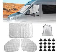 Tappetino Termico sostituzione per Mercedes Sprinter 2019-2024 3 Pezzi, Protezione Solare per Parabrezza, Visiere Parasole Pieghevoli, Fodera nera (2019-2024)