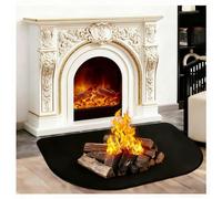 Tappetino Termoresistente 1000°C per Camino, 80x50 cm, Copripavimento Ignifugo Antiscintille,Protezione Pavimento da Scintille e Braci per Legno e Parquet(Nero)