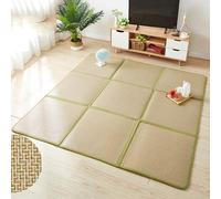 Tappetino tradizionale giapponese in rattan, per tatami, pieghevole, antiscivolo, per soggiorno, sala giochi, camera da letto