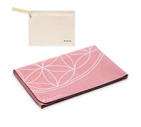 Navaris Tappetino Yoga in Gomma Antiscivolo - Materassino Pieghevole Fitness Sport Pilates con Custodia - Rubber Yoga Mat 183x61x0,15cm - Fiore Vita