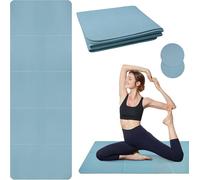 Tappetino Yoga TPE 183x61cm 5mm con Ginocchiere - Blu | MATERIALE TPE | 183×61 CM | SPESSORE 5 MM | 2 GINOCCHIERE INCLUSE | SUPERFICIE ANTISCIVOLO | YOGA & PILATES