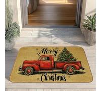 Tappetino Zerbino di Buon Natale Benvenuto Mattossino Antiscivolo anteriore per camera da letto Bagno Decorazione veranda interna Tappeto d'ingresso per Ho 3D-50x80cm