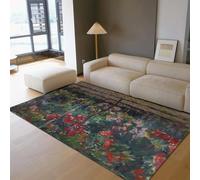 Tappeto 100x150 lavabile per area Soft e Resistente alle Impernotazioni Arte Astratta Tappetino Impressionismo Vintage Peonia Garden A pelo Breve con Motivi Floreali Soggiorno Sala da