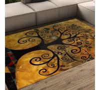 Tappeto 100x150 lavabile per aree Profilo basso Tappetino ampi con retro antiscivolo vintage Tree of Life Grandi soggiorno Camera da letto Sala pranzo Mosaico astratto arancio autunnale