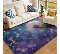 Tappeto 160 x 230 cm Antiscivolo Lavabile, Motivo Estilo Onírico Diente De León Abstracto, Tappeto Morbido Pelo Corto per Soggiorno Camera da Letto Mujer, Rosa