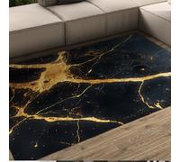 Tappeto 180x270 lavabile Tappetino in marmo blu navy e oro antiscivolo antisciocchi lusso vena astratta copripavimento per la casa colonica Sala da pranzo dormitorio giochi a pelo basso